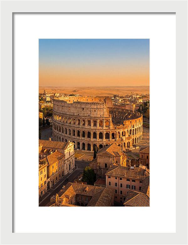 Romes Majestic Colosseum At Dusk