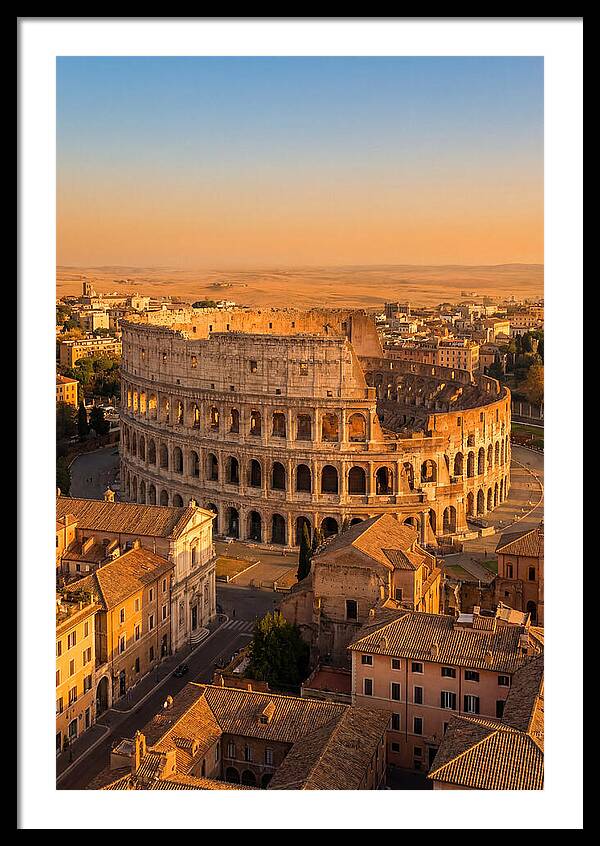 Romes Majestic Colosseum At Dusk
