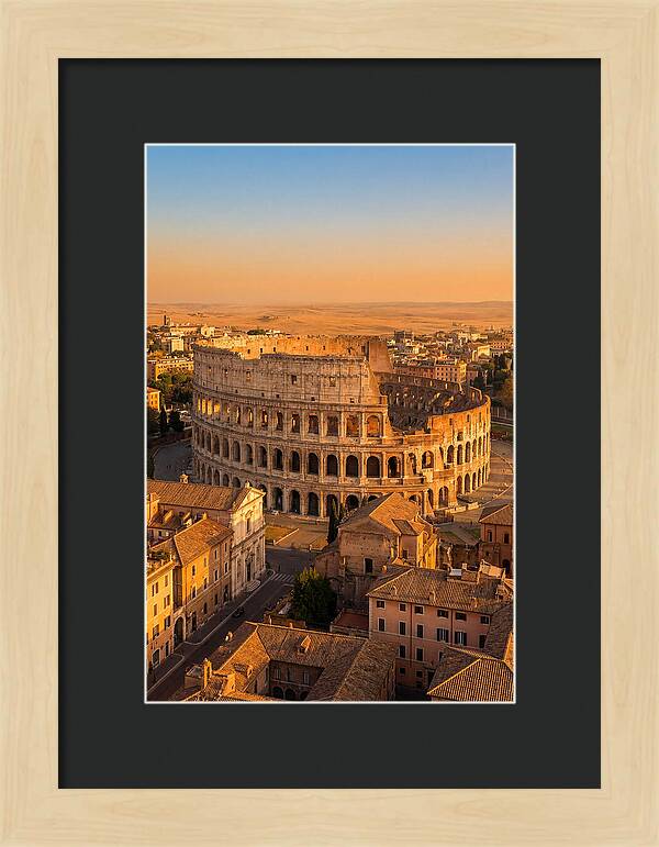 Romes Majestic Colosseum At Dusk