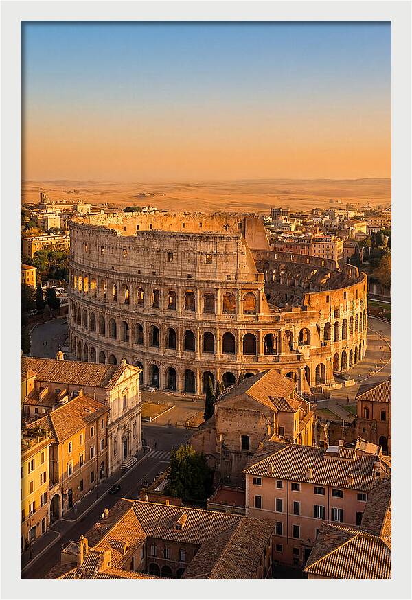 Romes Majestic Colosseum At Dusk