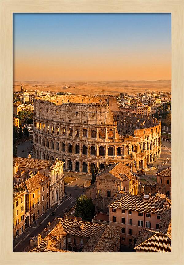 Romes Majestic Colosseum At Dusk