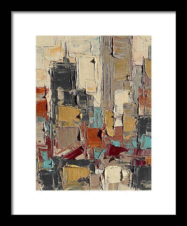 Rooftop Cityscape In Palette Knife