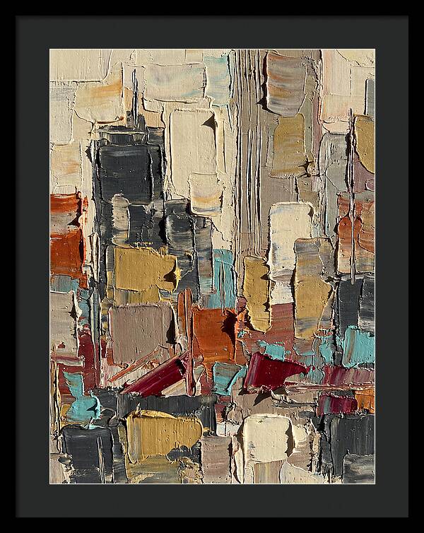 Rooftop Cityscape In Palette Knife