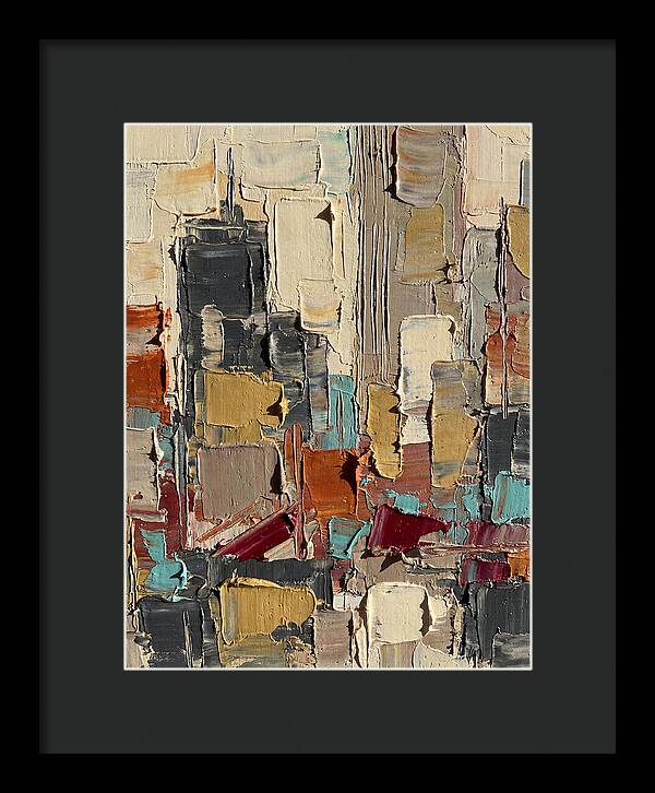 Rooftop Cityscape In Palette Knife