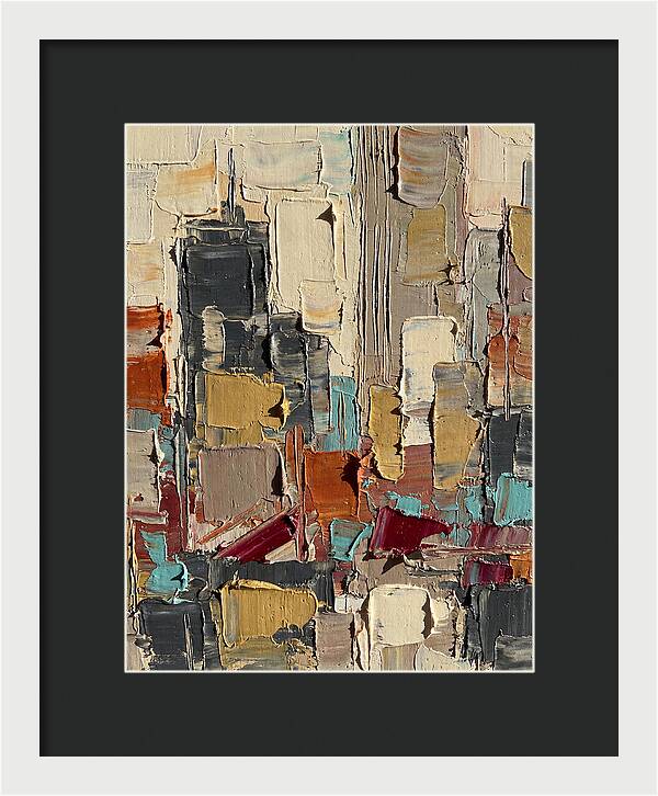 Rooftop Cityscape In Palette Knife