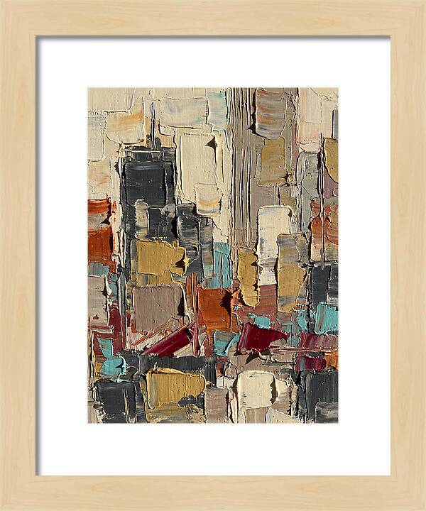 Rooftop Cityscape In Palette Knife