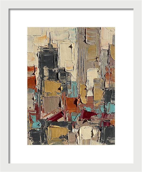 Rooftop Cityscape In Palette Knife