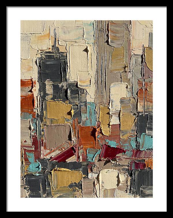 Rooftop Cityscape In Palette Knife