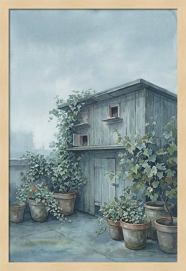 Rooftop Pigeon Loft With Terracotta Pots