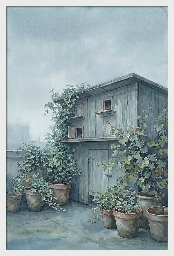 Rooftop Pigeon Loft With Terracotta Pots