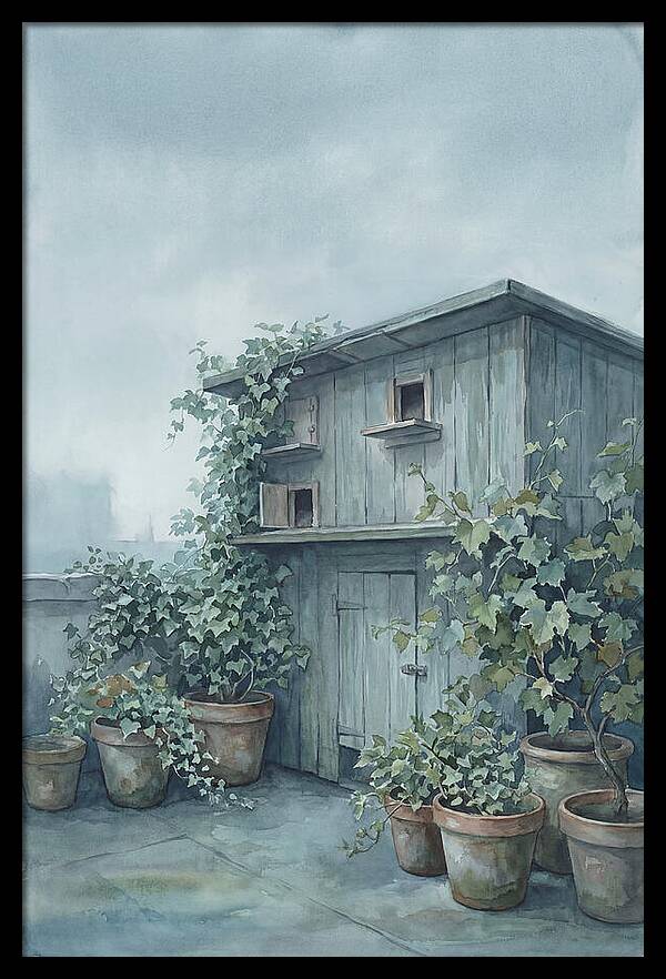 Rooftop Pigeon Loft With Terracotta Pots