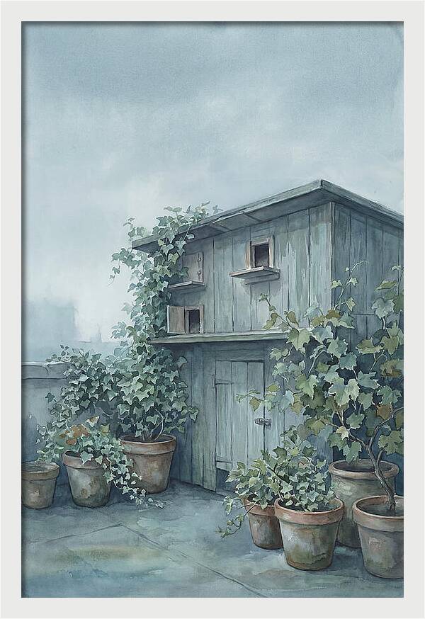 Rooftop Pigeon Loft With Terracotta Pots