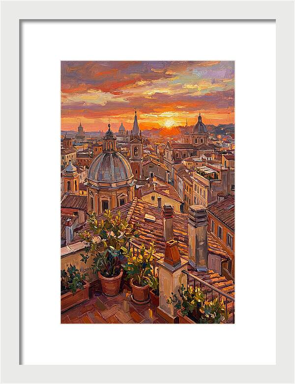 Rooftop Sunset Over Rome
