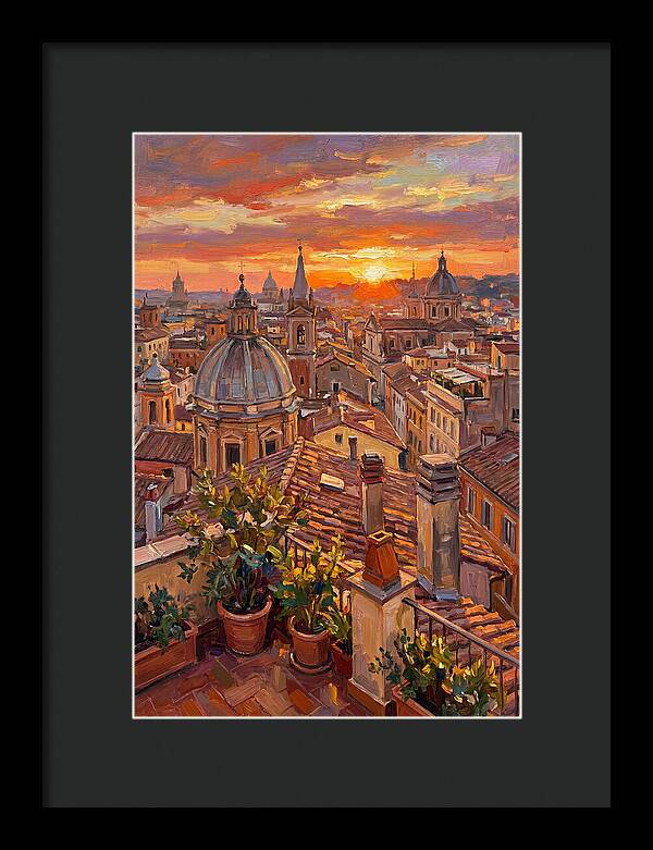 Rooftop Sunset Over Rome