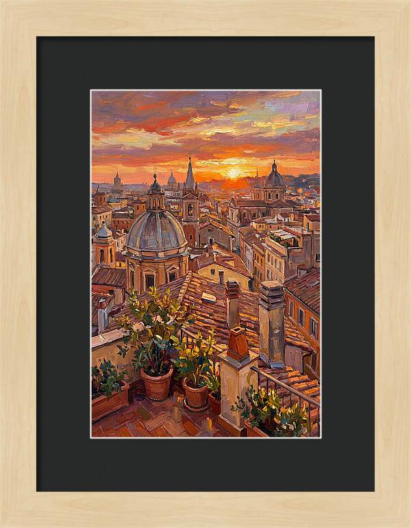 Rooftop Sunset Over Rome