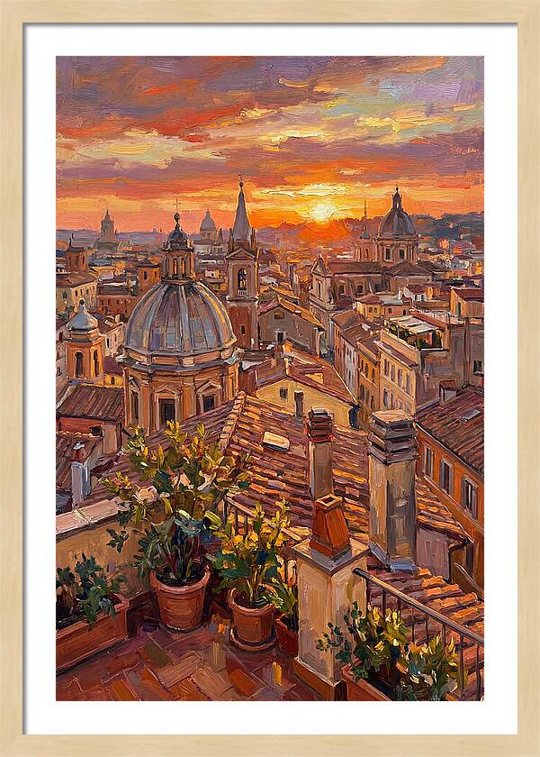 Rooftop Sunset Over Rome