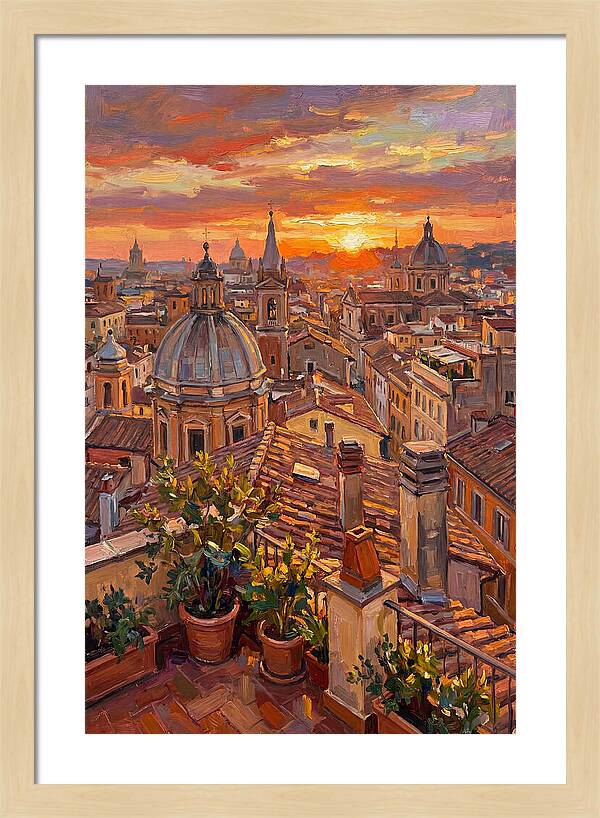 Rooftop Sunset Over Rome