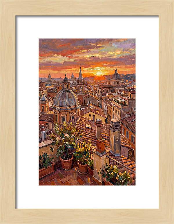 Rooftop Sunset Over Rome