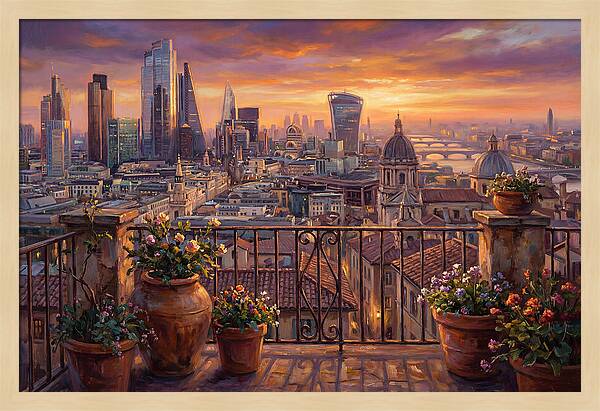 Rooftop View At Dusk