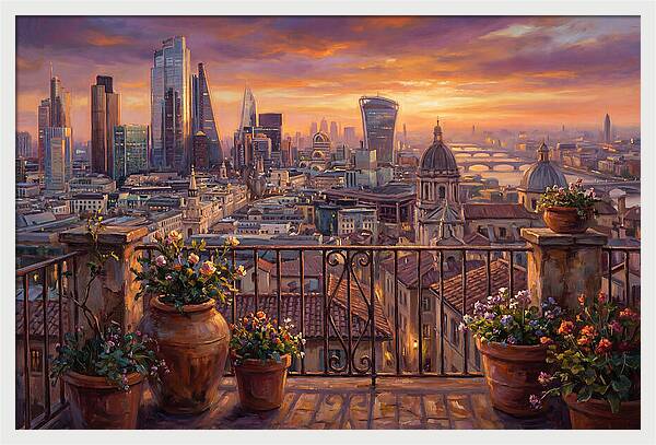 Rooftop View At Dusk