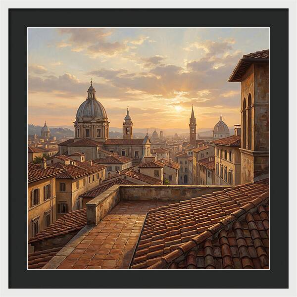 Rooftop View At Sunset