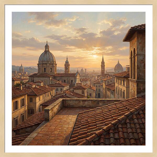 Rooftop View At Sunset
