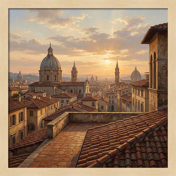 Rooftop View At Sunset