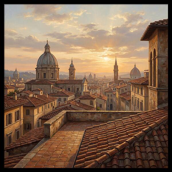 Rooftop View At Sunset