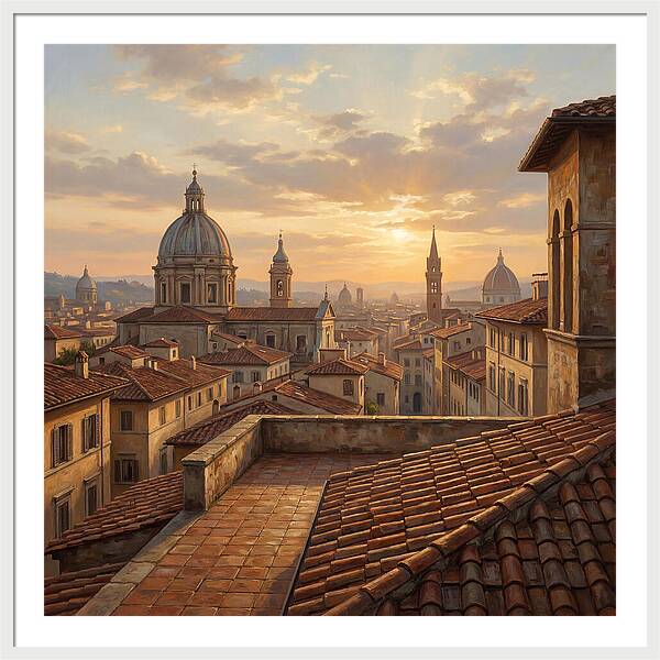Rooftop View At Sunset