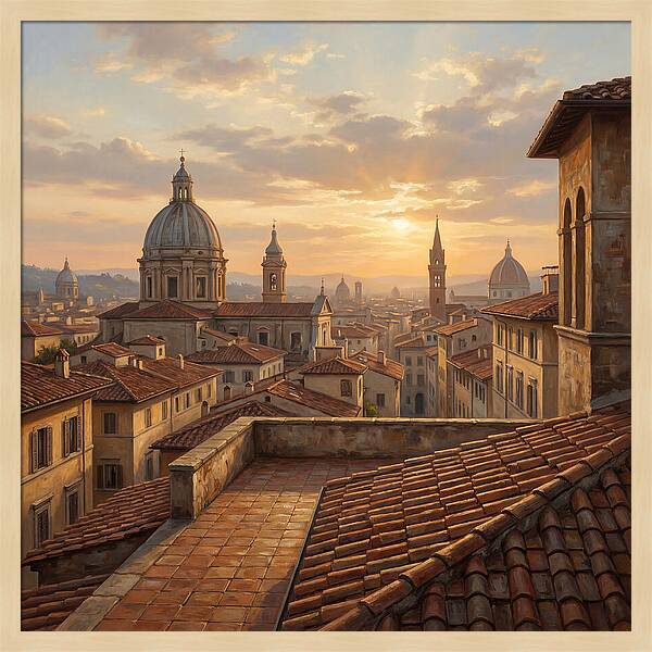 Rooftop View At Sunset