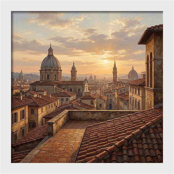 Rooftop View At Sunset