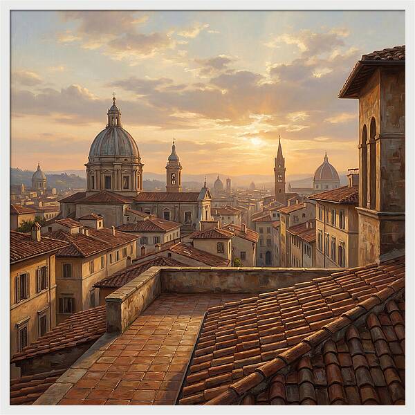 Rooftop View At Sunset