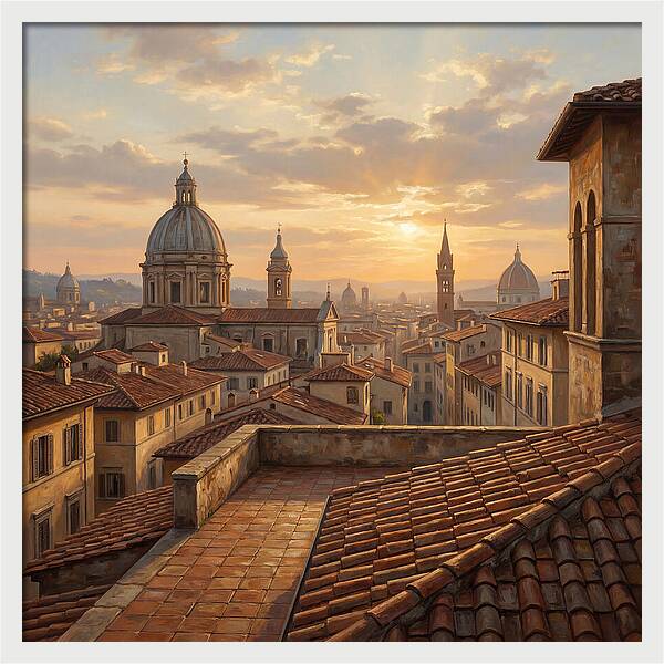 Rooftop View At Sunset