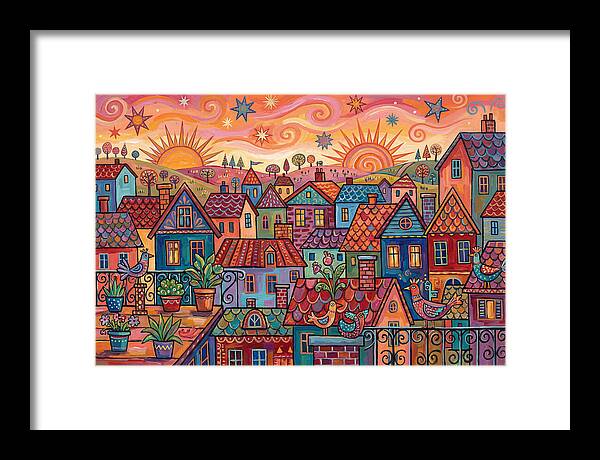 Rooftop View Of A Colorful Village