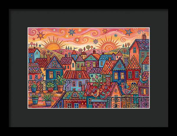 Rooftop View Of A Colorful Village