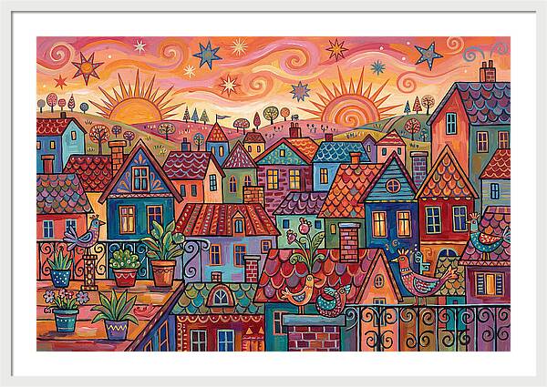 Rooftop View Of A Colorful Village