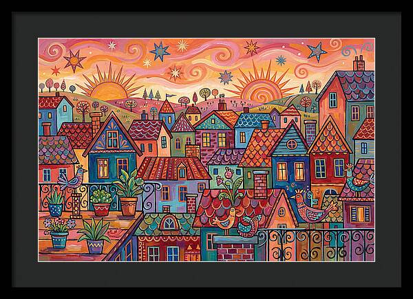 Rooftop View Of A Colorful Village