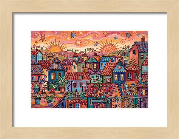 Rooftop View Of A Colorful Village