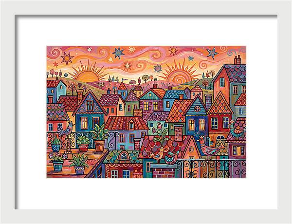 Rooftop View Of A Colorful Village