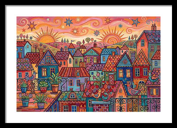 Rooftop View Of A Colorful Village