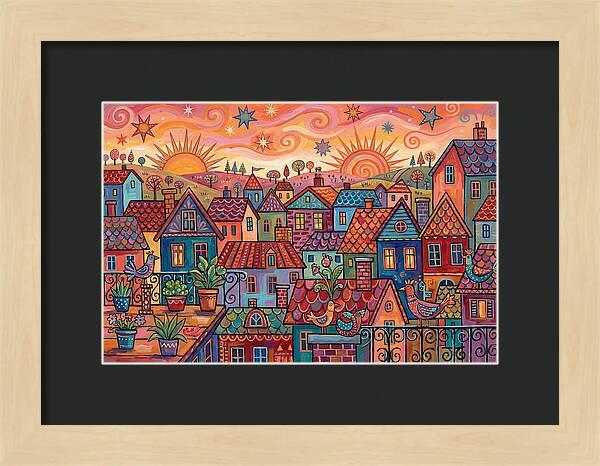 Rooftop View Of A Colorful Village