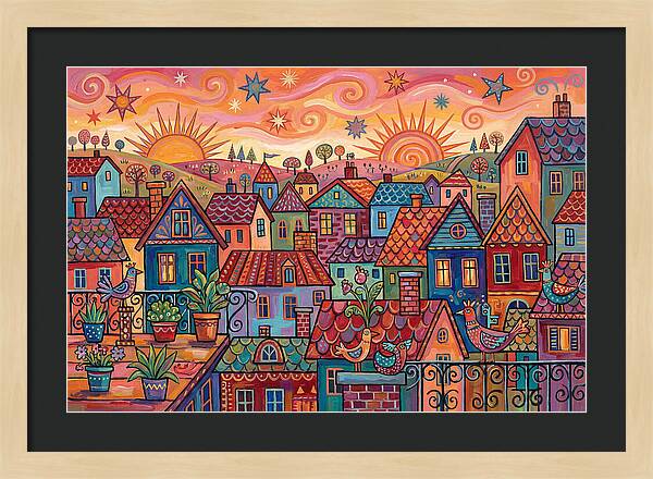 Rooftop View Of A Colorful Village