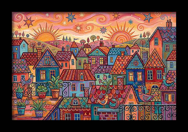 Rooftop View Of A Colorful Village