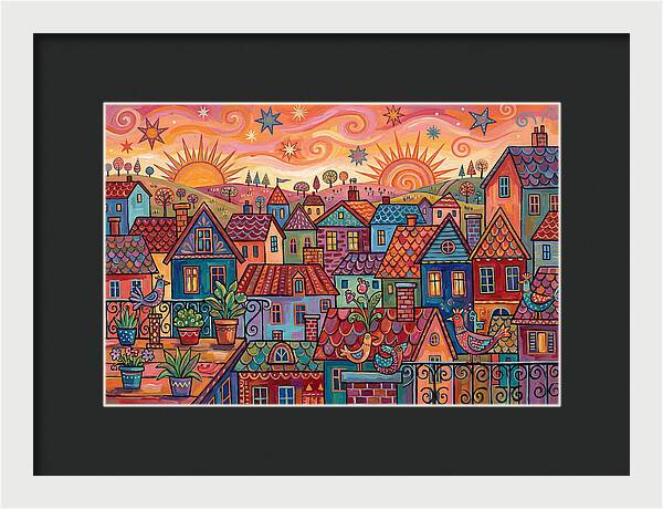 Rooftop View Of A Colorful Village