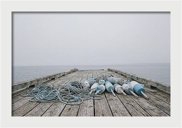 Rope And Lobster Buoys On Dock