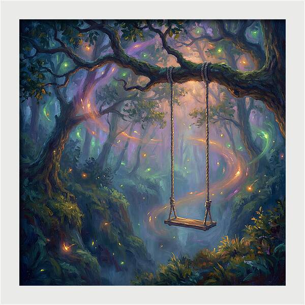Rope Swing In Enchanted Forest