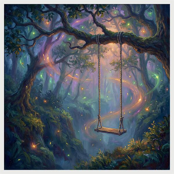 Rope Swing In Enchanted Forest