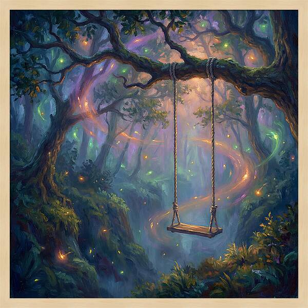 Rope Swing In Enchanted Forest