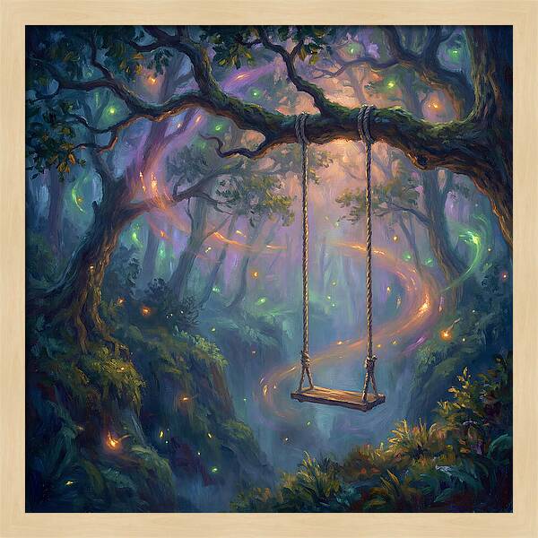 Rope Swing In Enchanted Forest