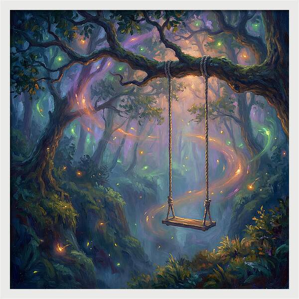 Rope Swing In Enchanted Forest
